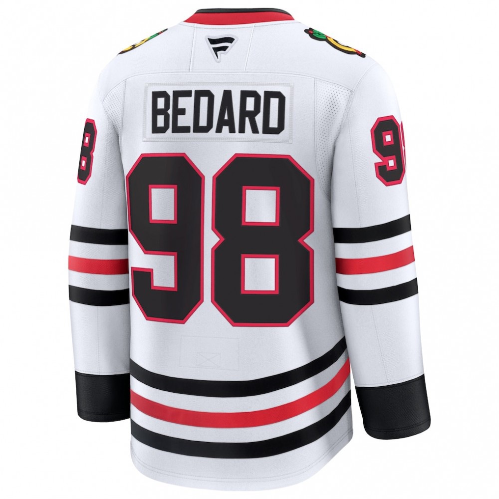 Connor Bedard Chicago Blackhawks Away Premium Jersey - White-Pro Kit Vault | Brand New 26/27 Sports Jerseys